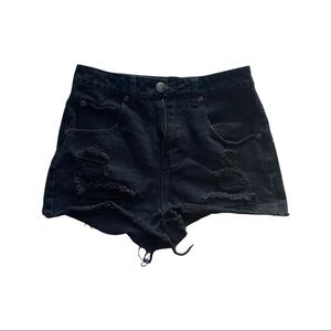 The Flashback Black High Rise Jean Shorts